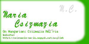 maria csizmazia business card